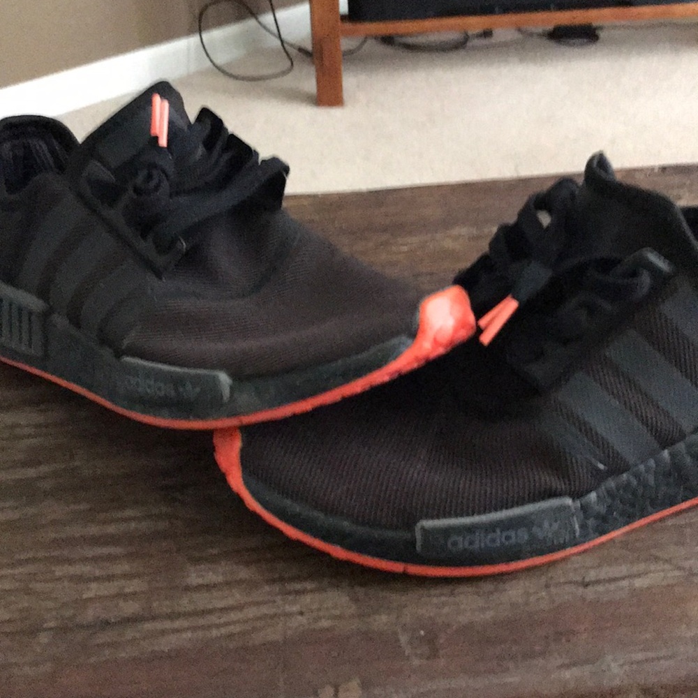 Adidas Nmd r1 black and red size 9